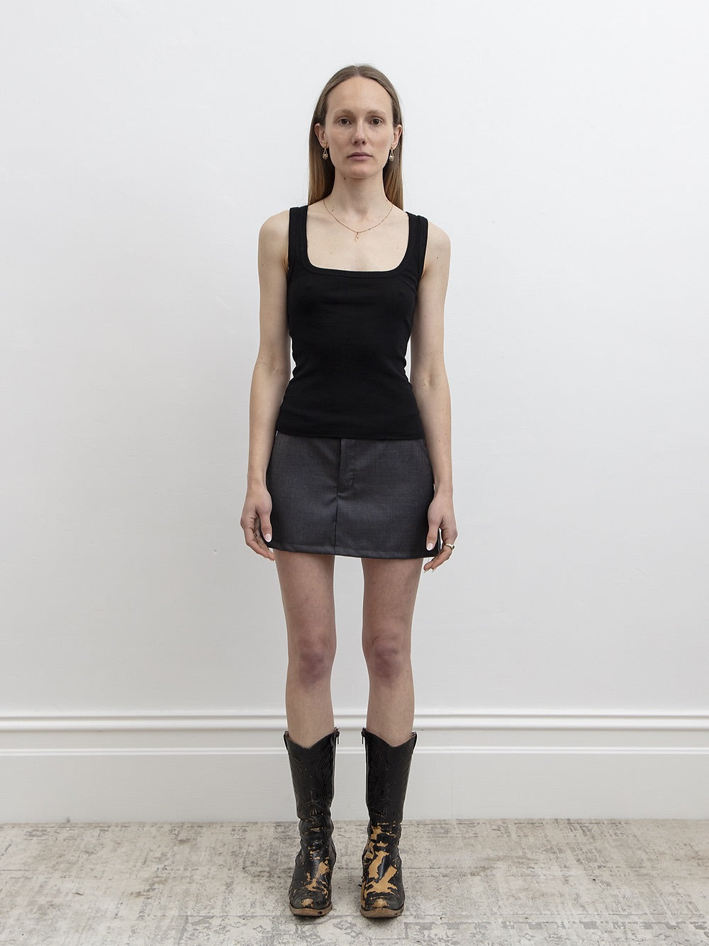 Tailored Mini Skirt | Grey