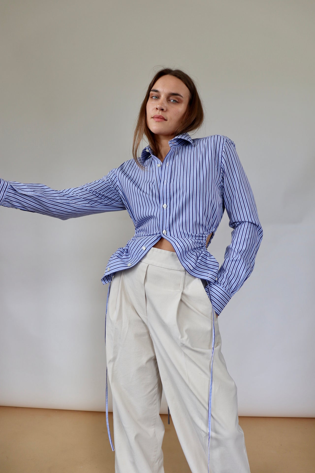 CURVE SHIRT | BLUE STRIPED