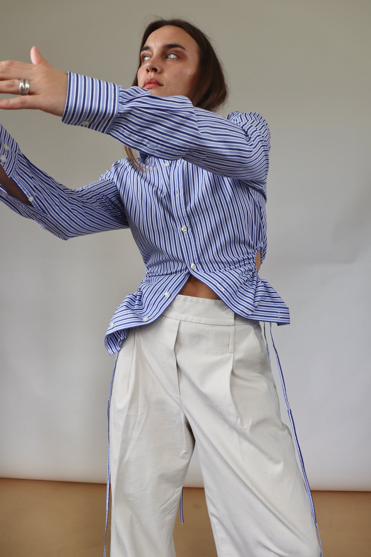 CURVE SHIRT | BLUE STRIPED