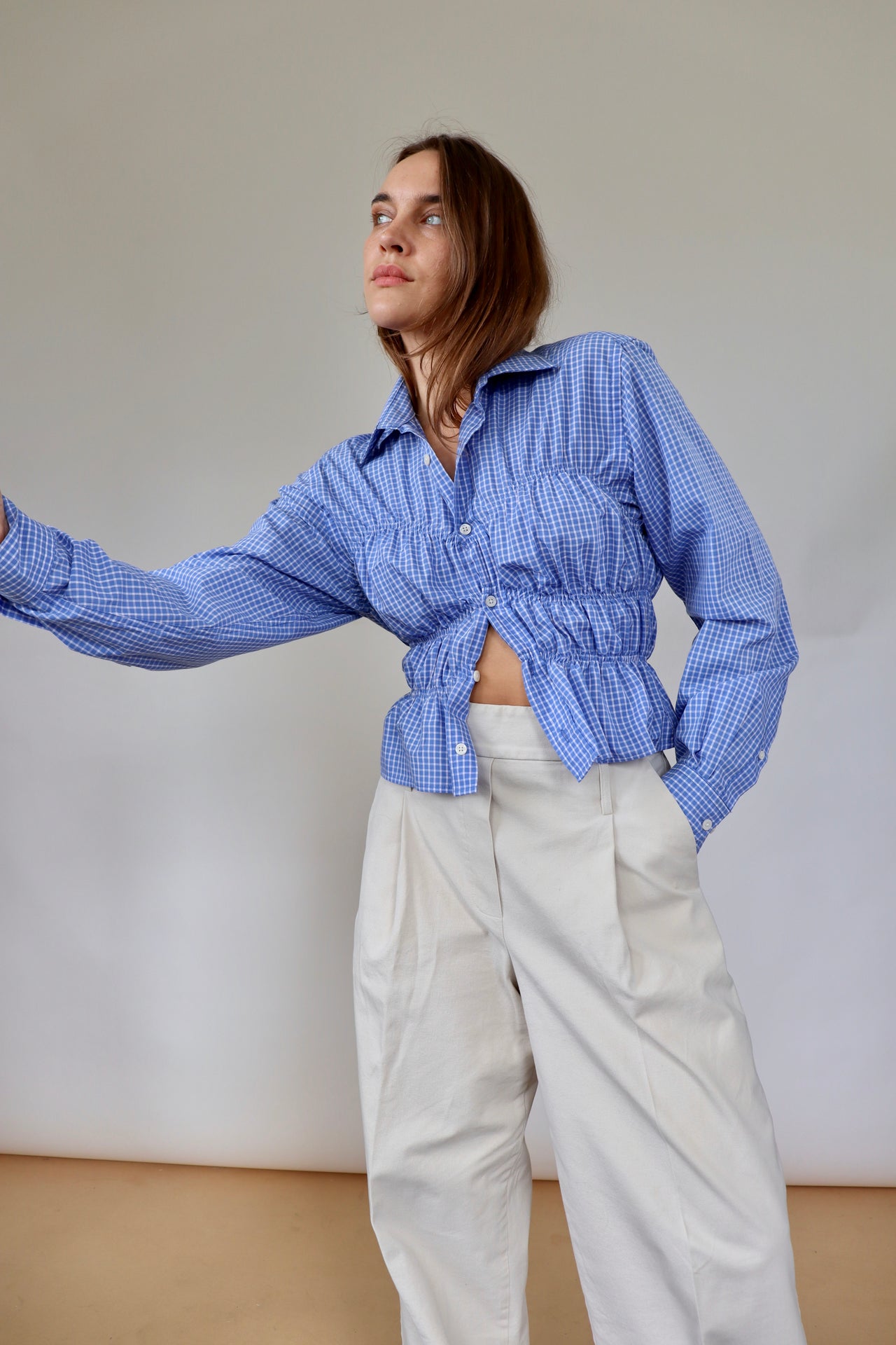 TOCCA SHIRT | MID BLUE CHECK
