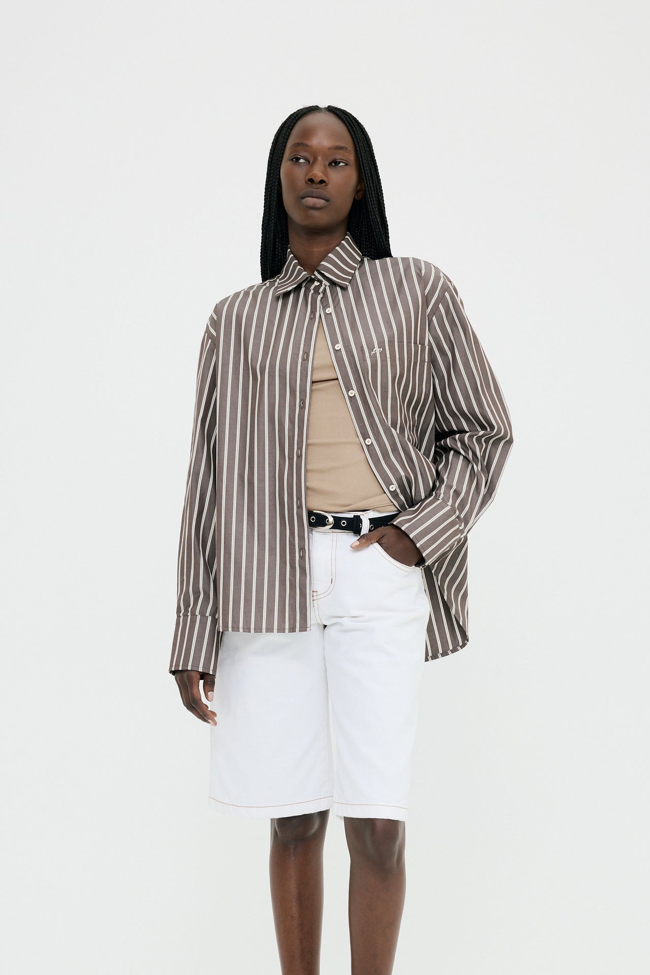 Examine Shirt | Umber Stripe