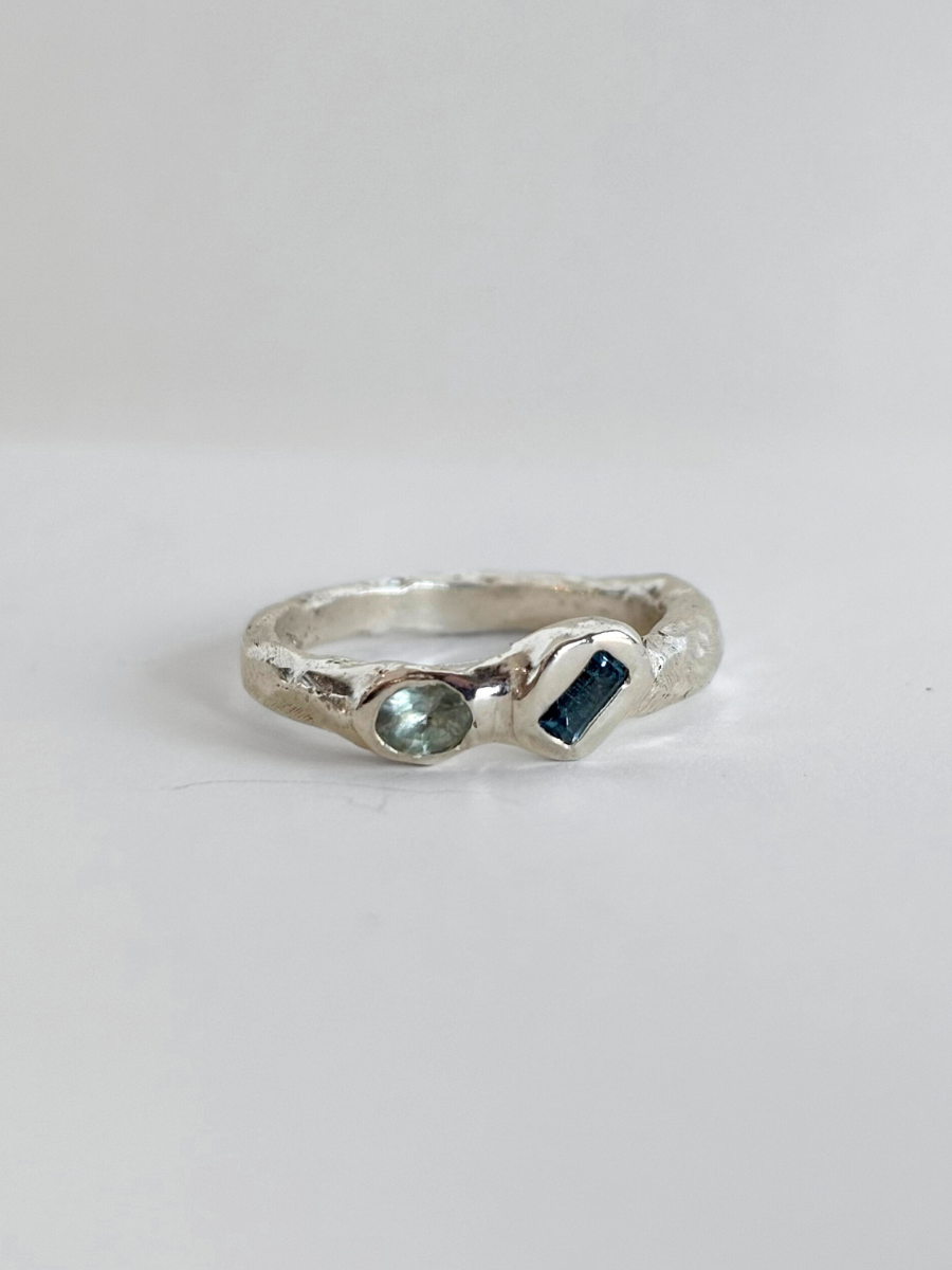 DOUBLE OVAL STACKER | TOURMALINE + TOPAZ