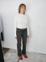 Full Suture Long Sleeve Top White