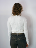 Full Suture Long Sleeve Top White