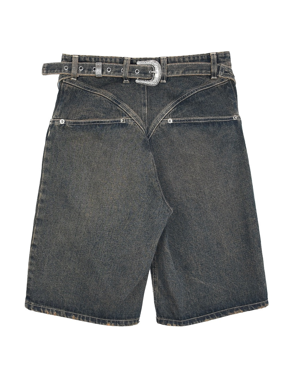 Back Buckle Shorts | Indigo