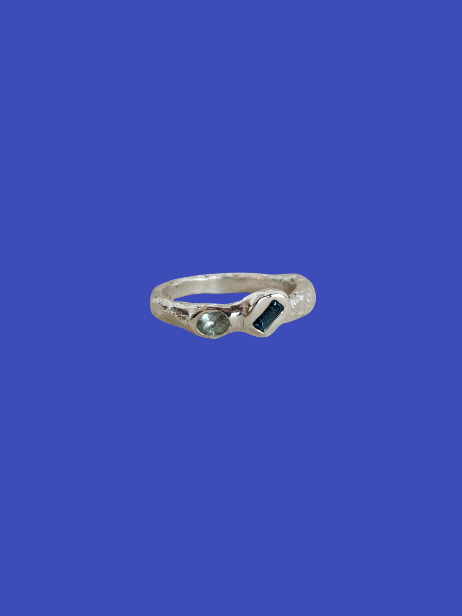 DOUBLE OVAL STACKER | TOURMALINE + TOPAZ