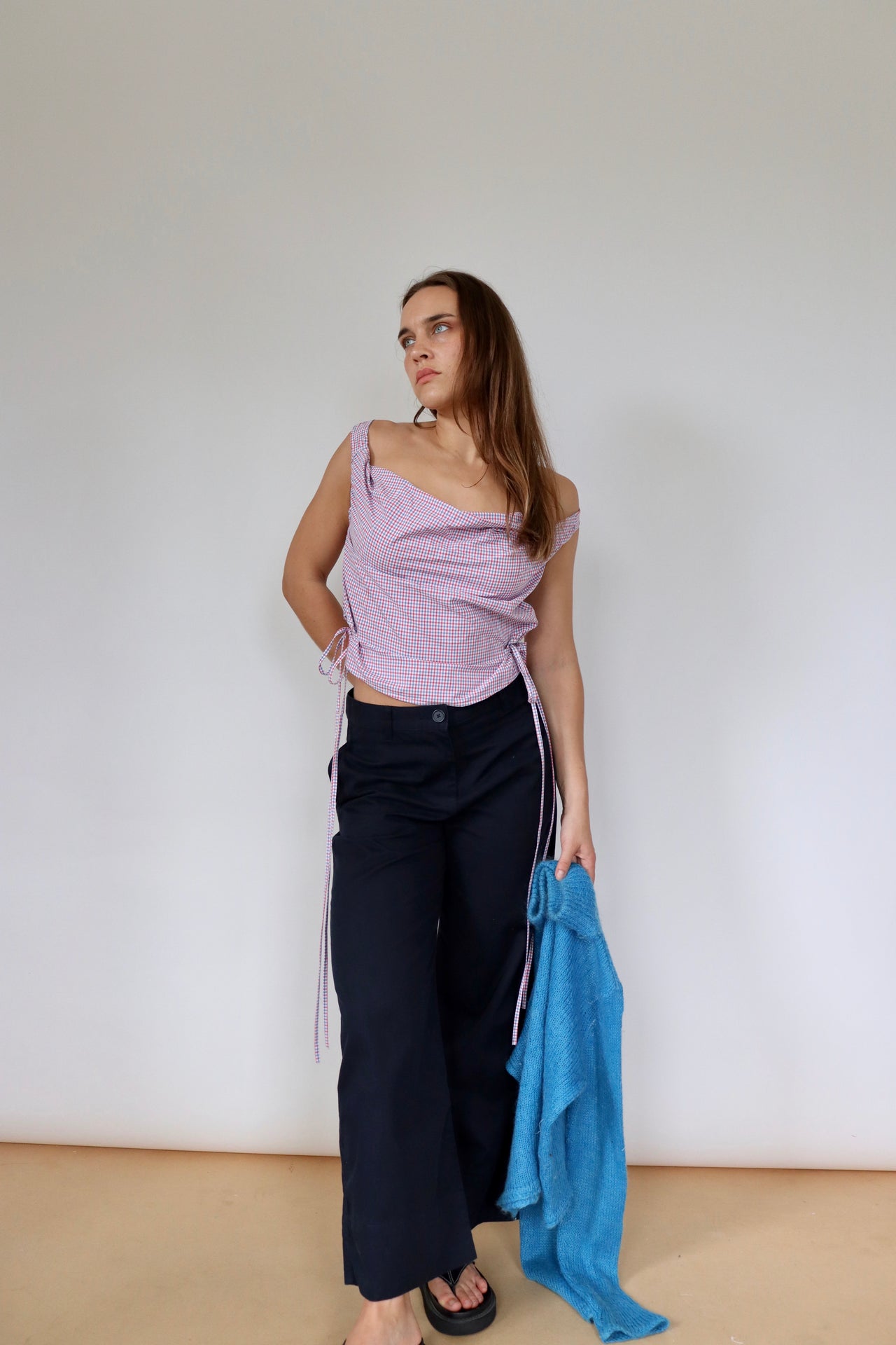 AWA TOP | RED + BLUE CHECK