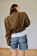 GRACE BOMBER | LIGHT BROWN PLAID