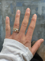 DOUBLE OVAL STACKER | TOURMALINE + GARNET