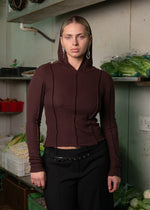 Segment Hooded Top ~ Garnet