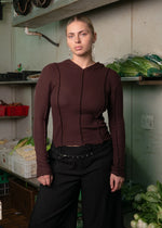 Segment Hooded Top ~ Garnet