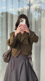 GRACE BOMBER | LIGHT BROWN PLAID