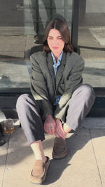 GRACE BOMBER | GREEN HOUNDSTOOTH